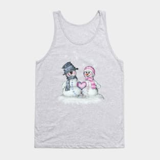 Schneemann und Frau Tank Top